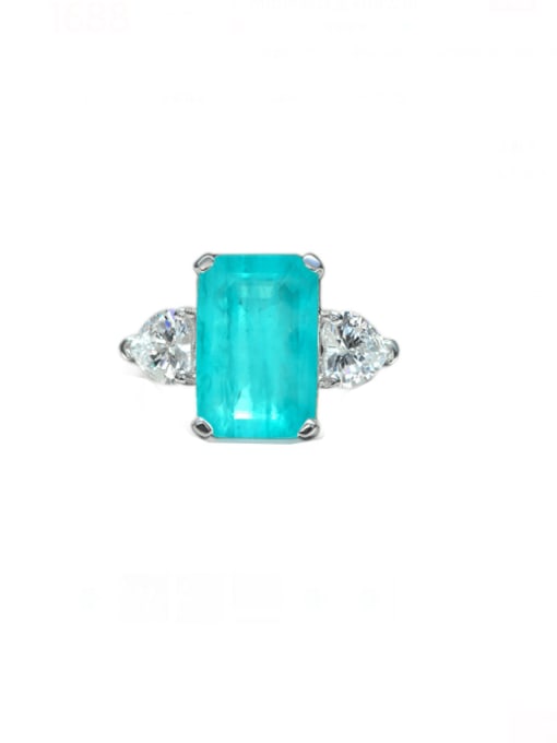 Paraibas [R 0878] 925 Sterling Silver High Carbon Diamond Geometric Luxury Band Ring